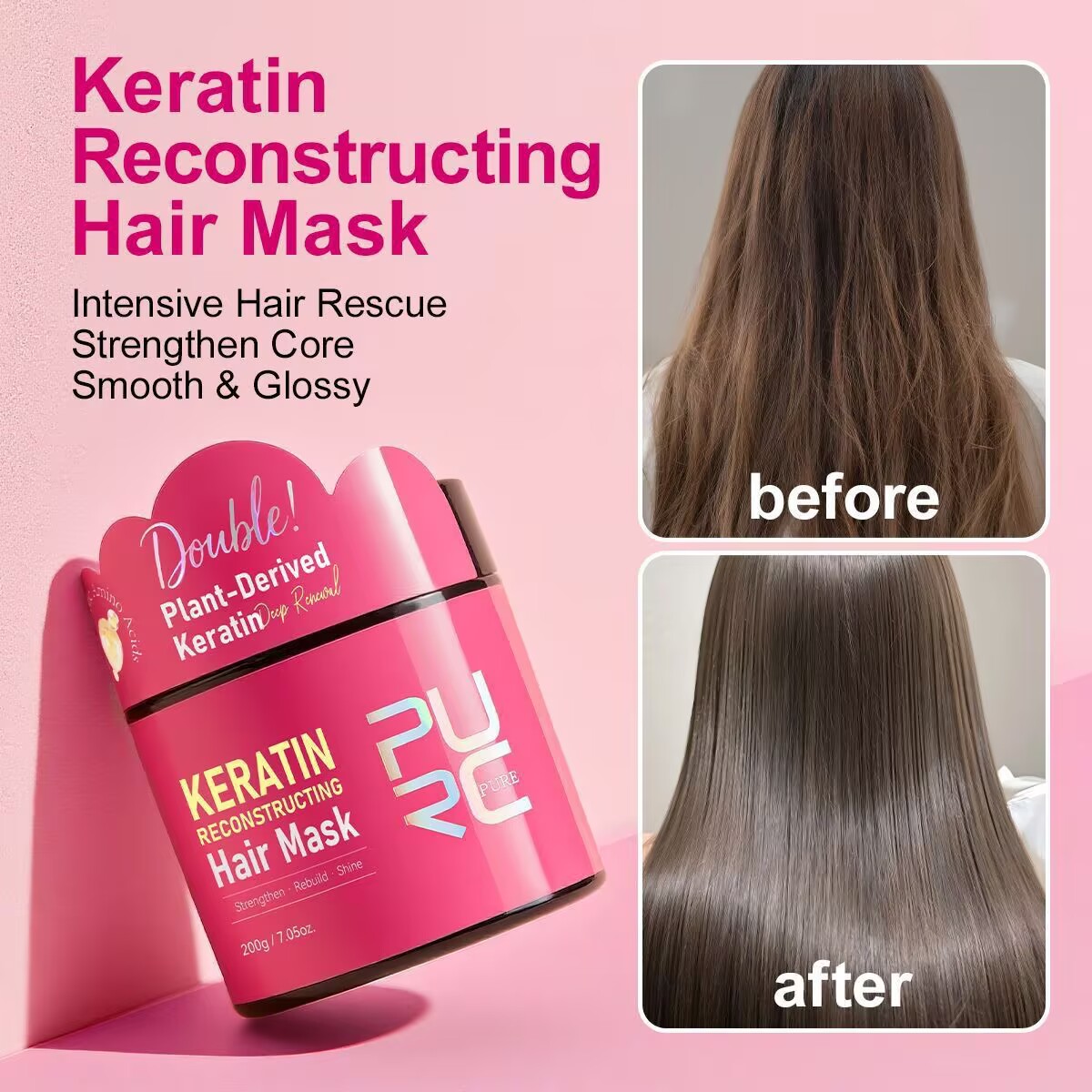 Hair Care Products - PURC, 200 г, кератиновая маска для